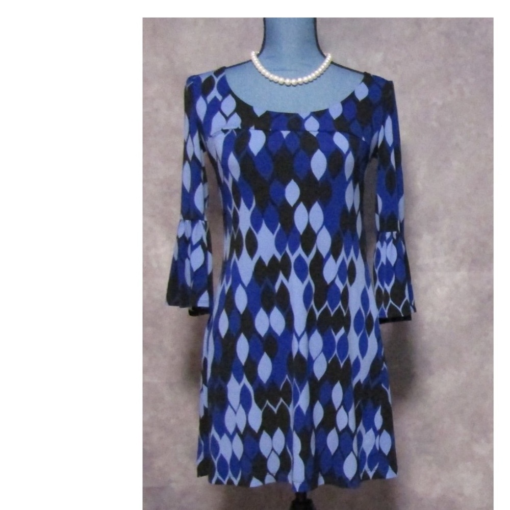Speechless Blue Tunic Dress Bell Sleeves Size S